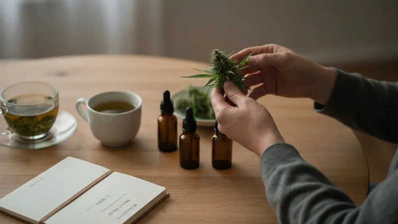 Gros plan sur des trichomes de fleurs de CBD de haute qualité